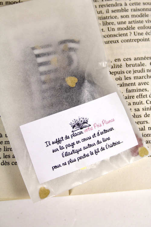 (image pour) Marque Page Elastique Paillette Rose